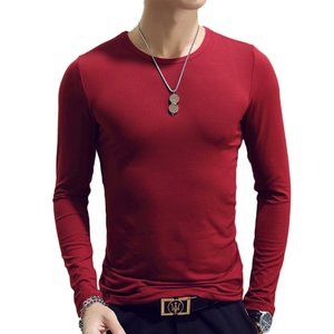Round Neck Casual Tops Long-sleeve Shirts